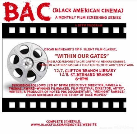 BAC (Black American Cinema) Monthly Film Series!