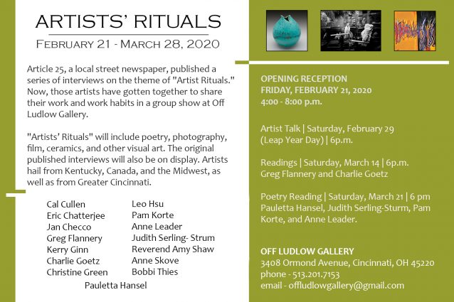 Gallery 1 - Artists' Rituals